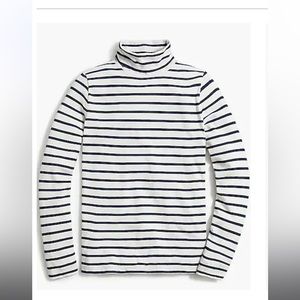 J. Crew tissue turtleneck navy/white stripe sz S